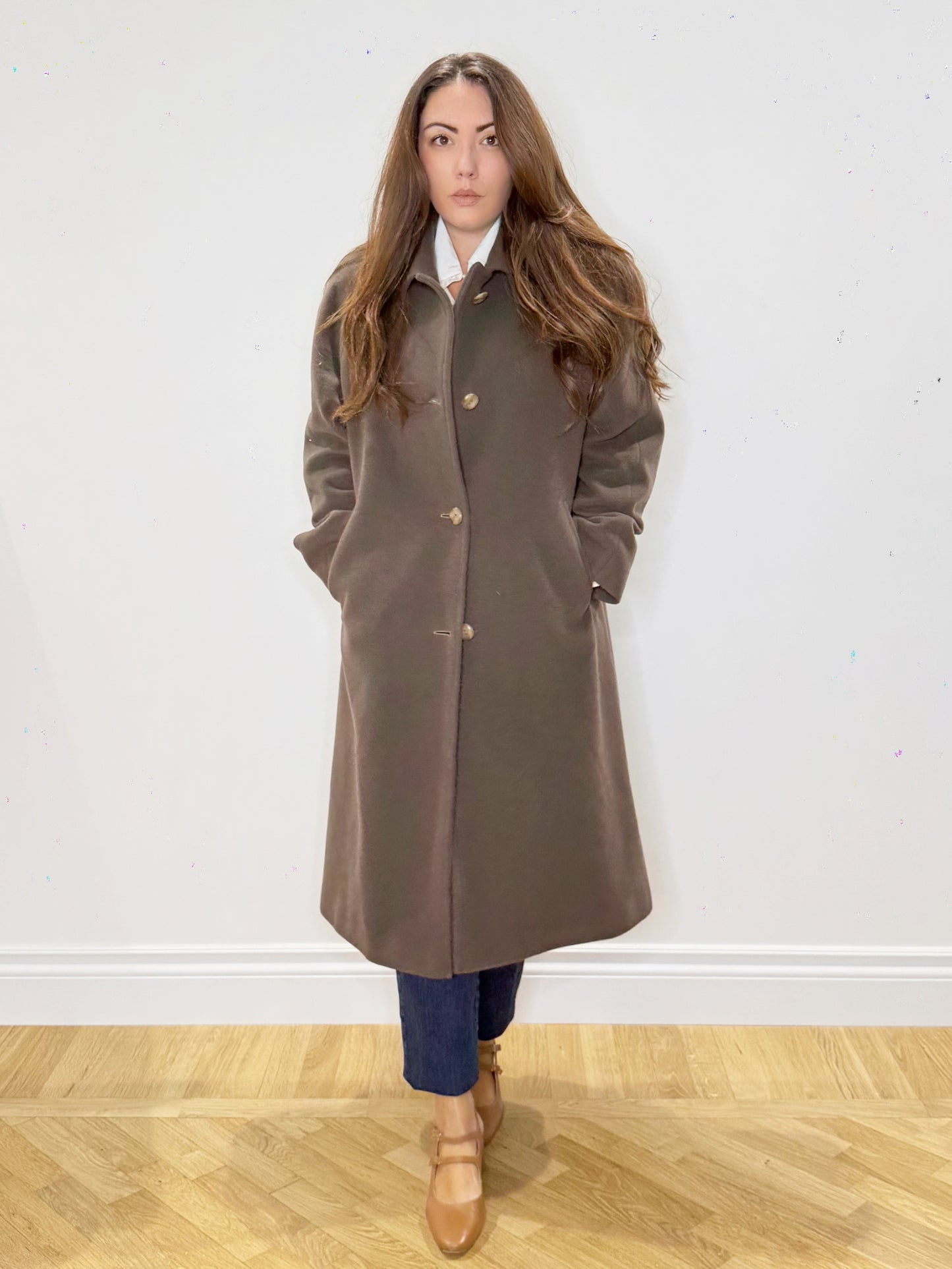 Capotto in lana mocha mousse