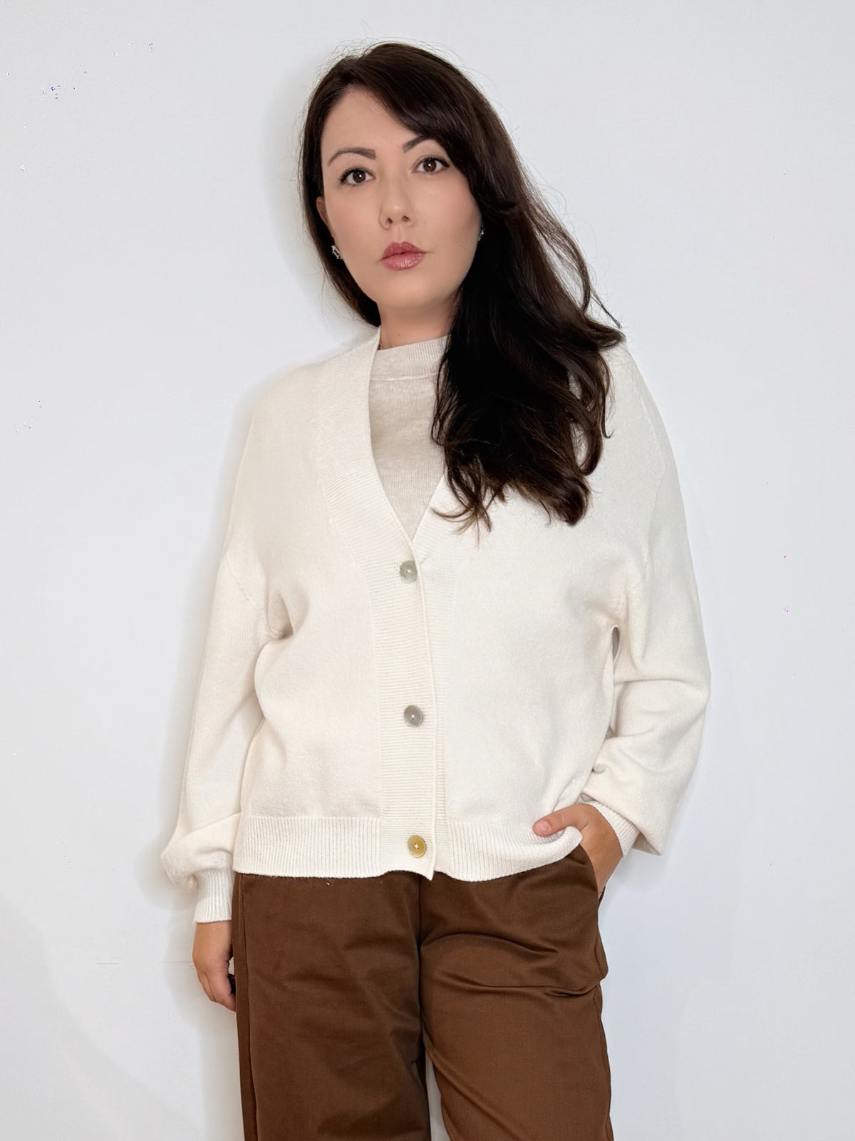Cardigan panna