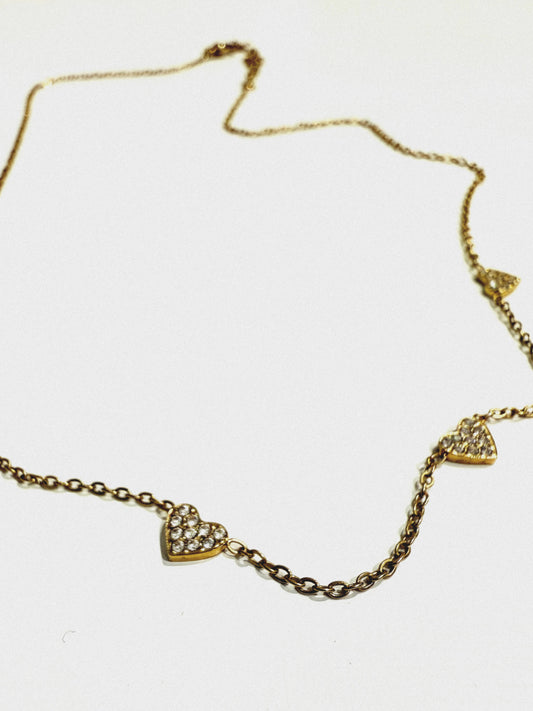 Collana cuoricini gold