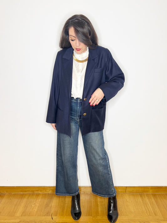 Giacca in pura lana blu