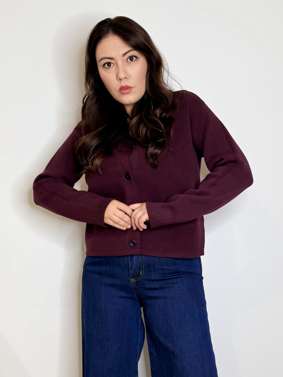 Cardigan bon ton burgundy