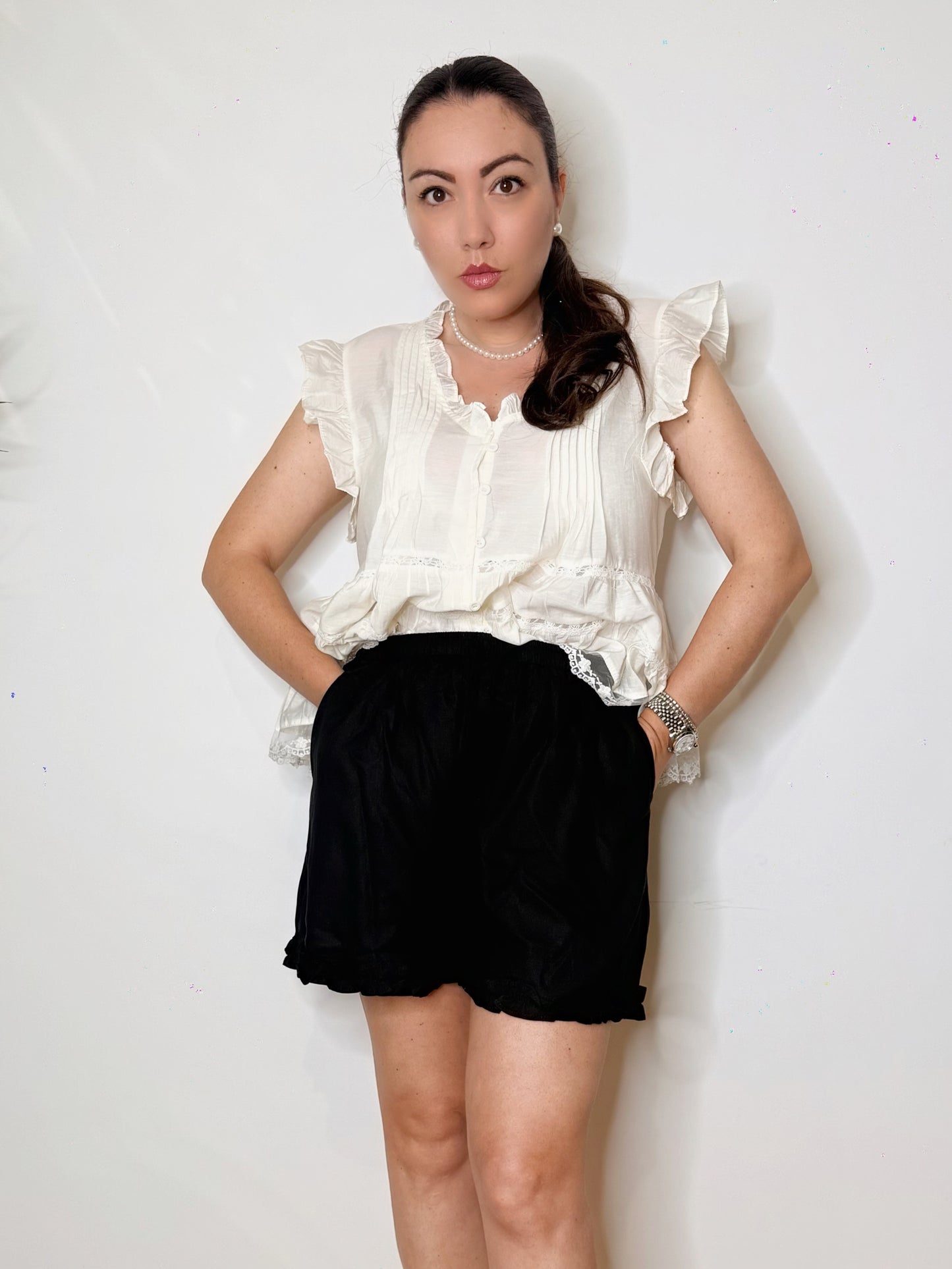Shorts svasato nero