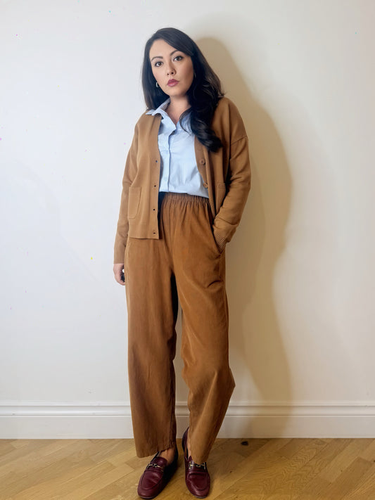 Pantalone gamba lunga in velluto