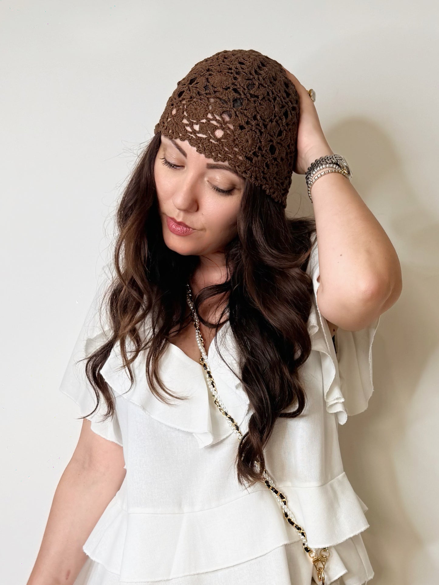 Cappello crochet cioccolato