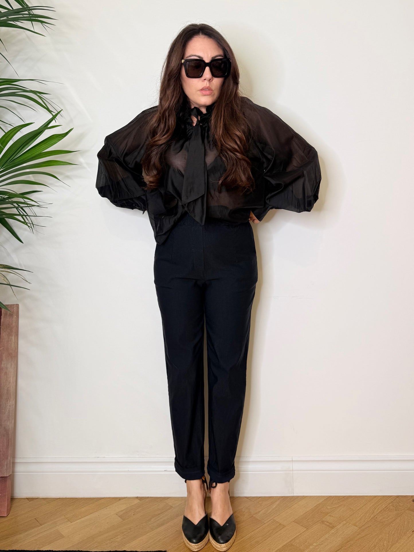 Pantaloni chino elasticizzati neri