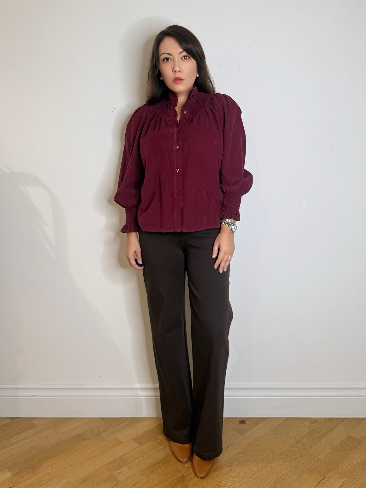 Jeans wide leg testa di moro