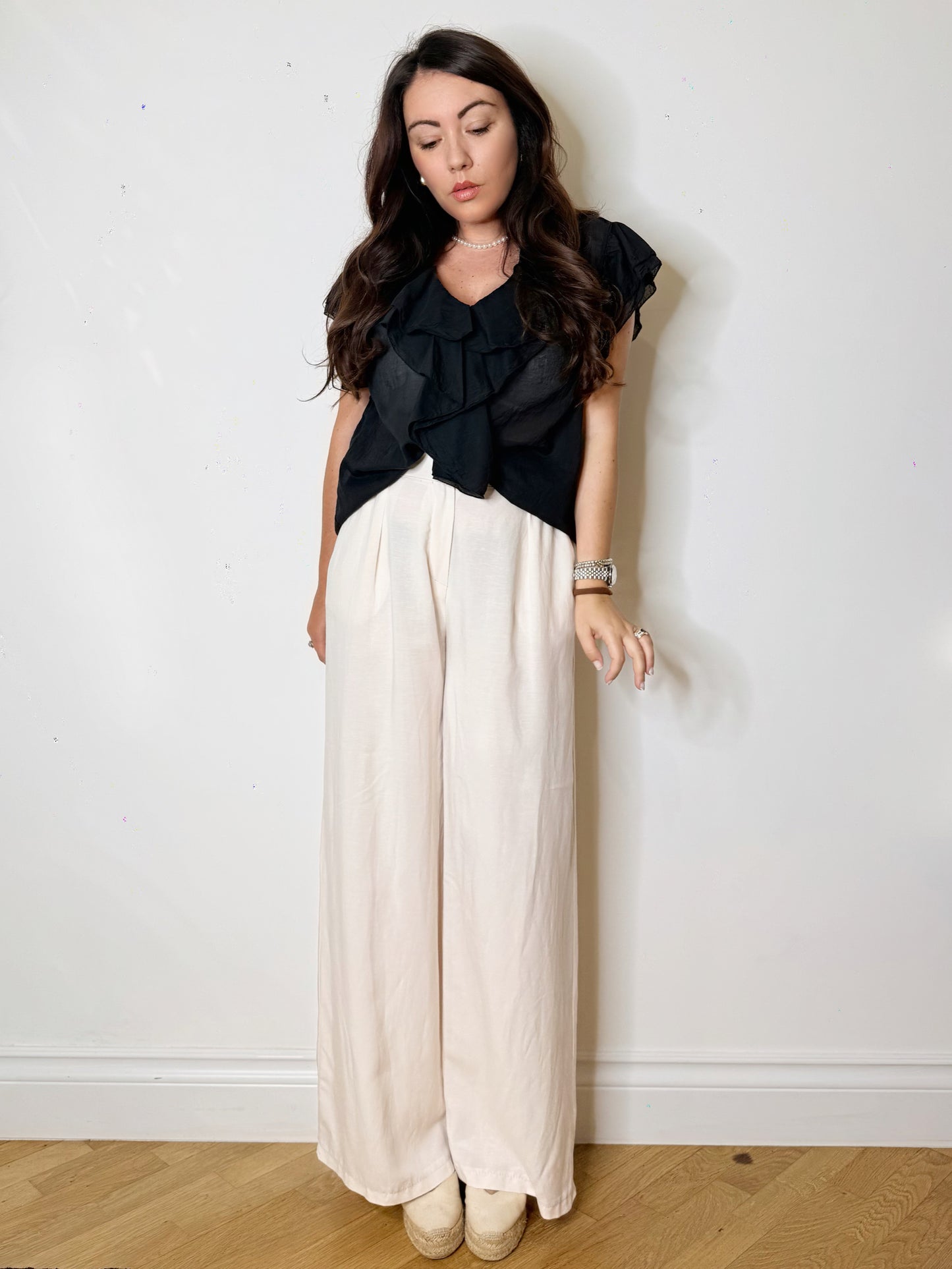 Blusa in mussola nera