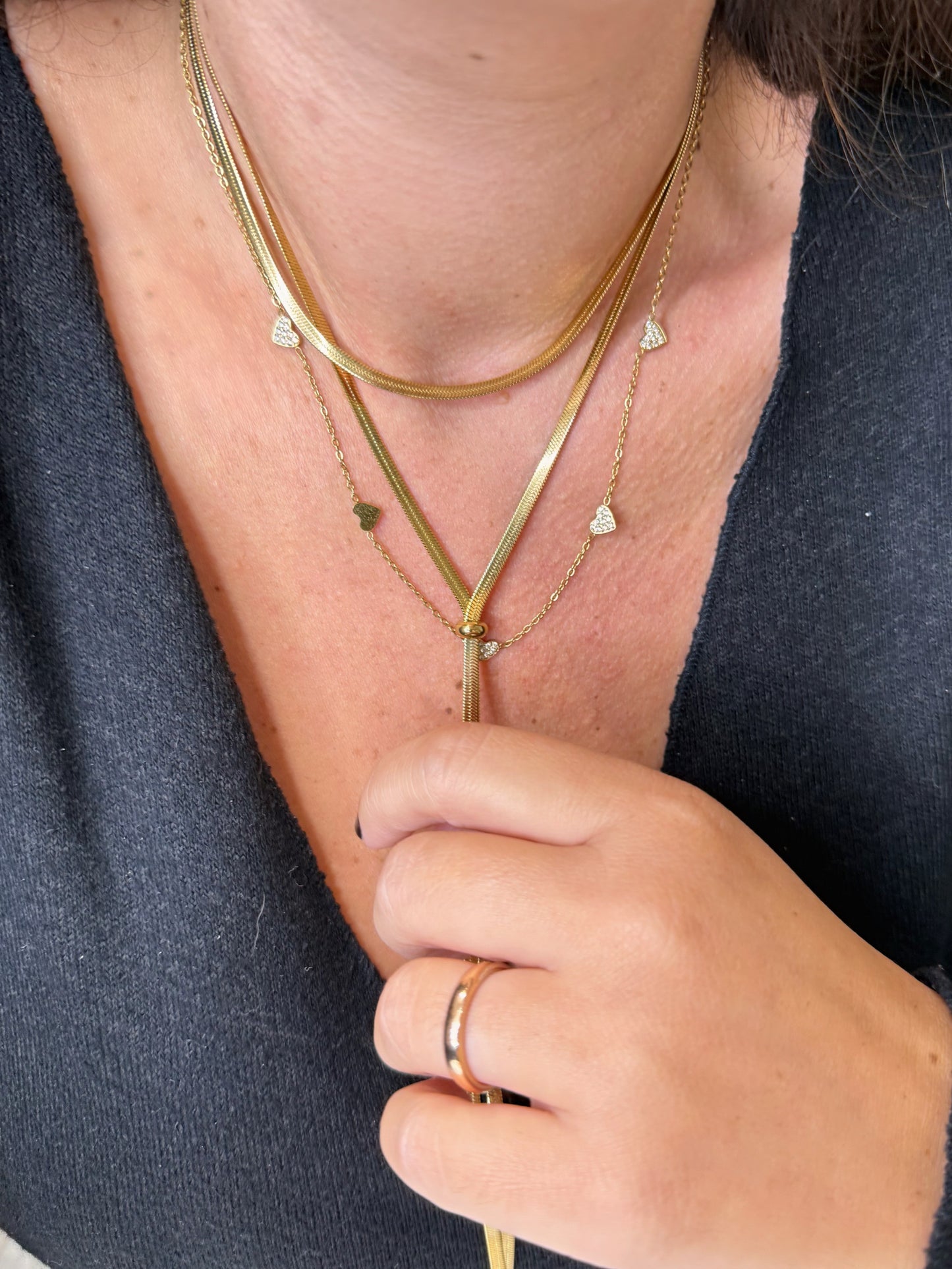 Collana saliscendi minimal gold