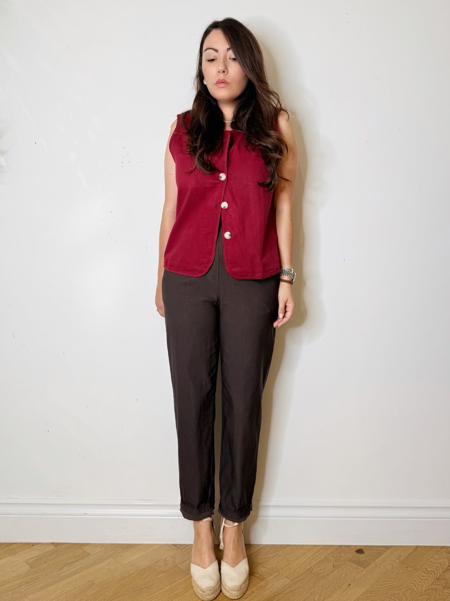 Pantaloni Chino elasticizzati moro