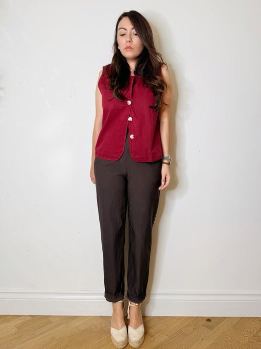 Pantaloni Chino elasticizzati moro