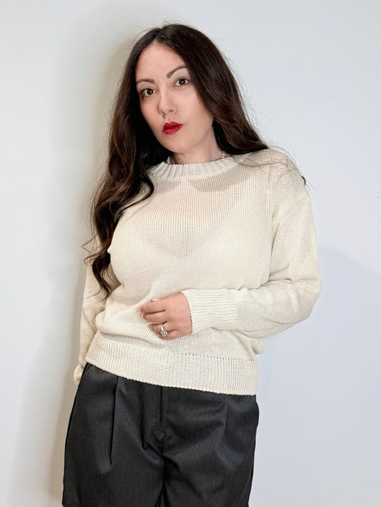 Maglia in 100% cotone panna