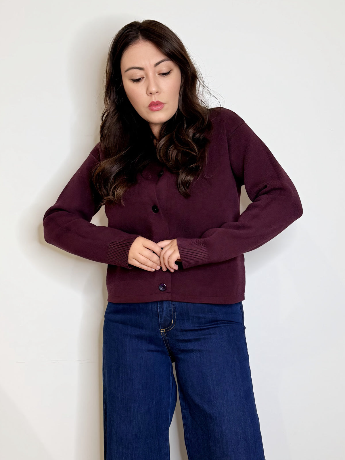 Cardigan bon ton burgundy