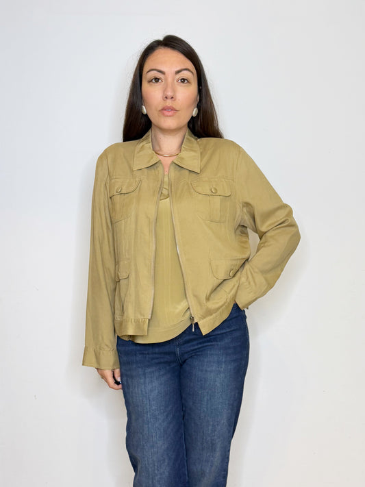 Twin set in seta khaki