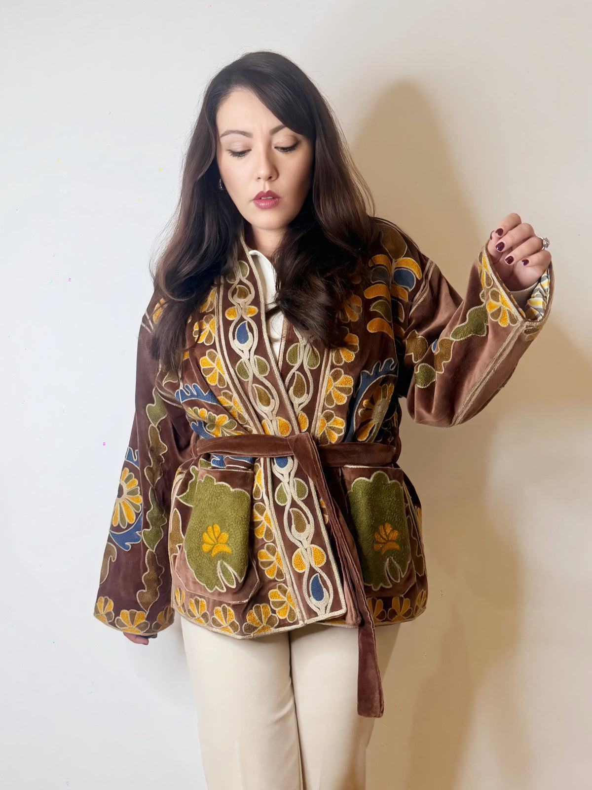 Giacca kimono India in velluto