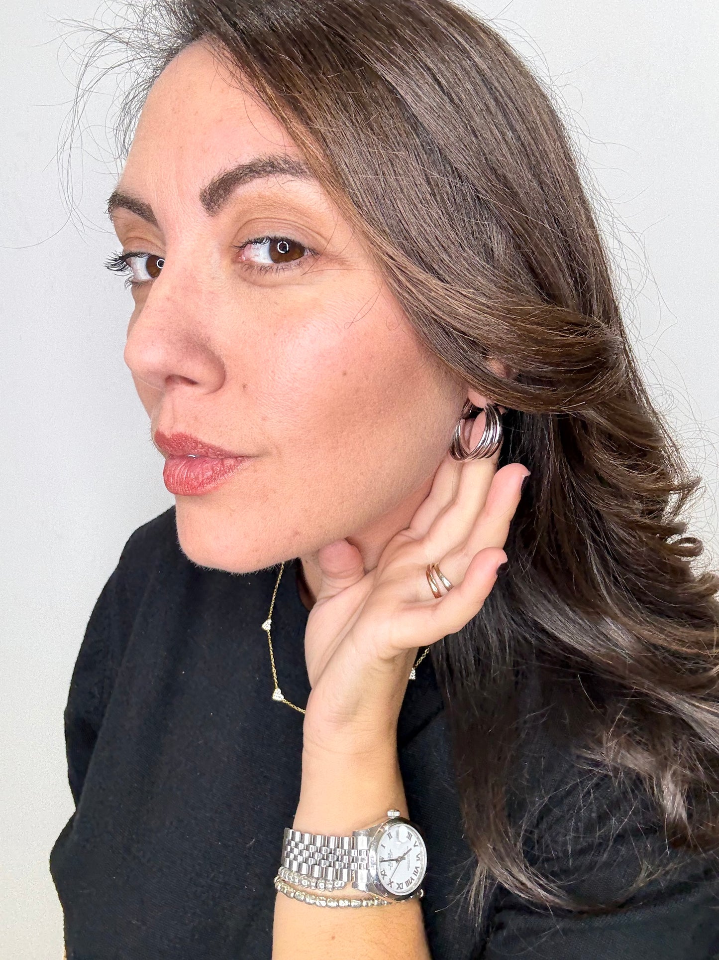 Orecchini 3 cerchi silver