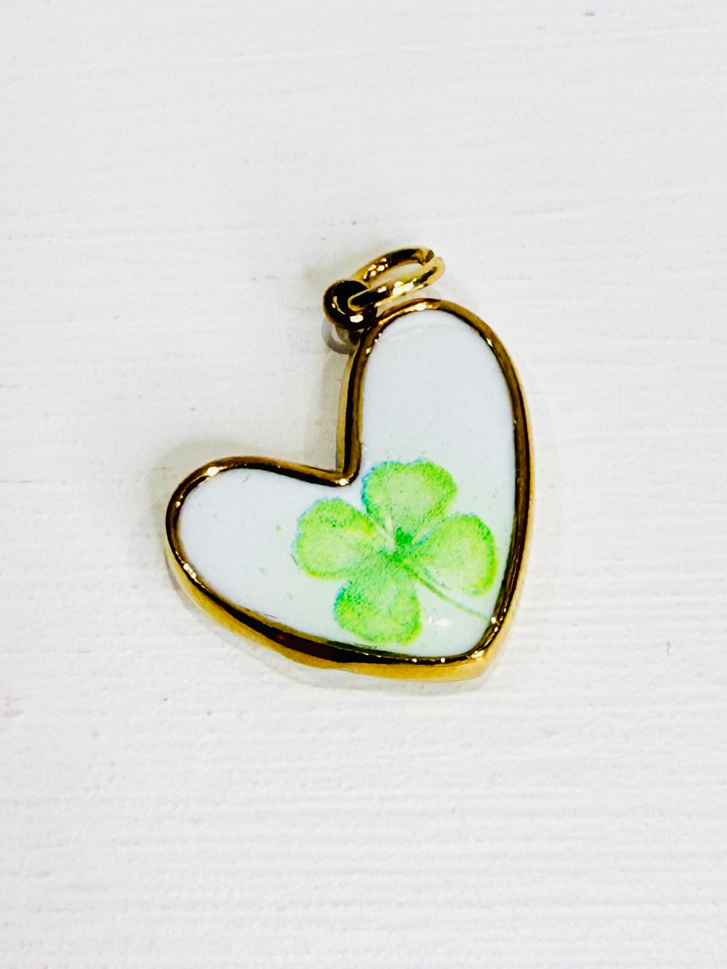 Ciondolo cuore quadrifoglio