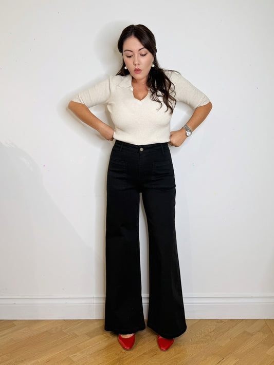 Pantalone jeans wide leg