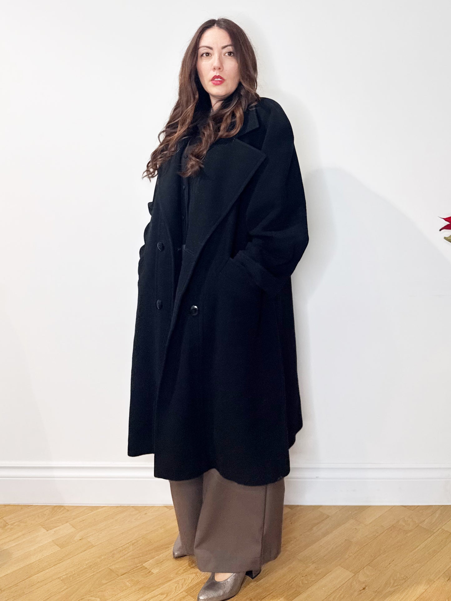 Cappotto nero lana e cashmere