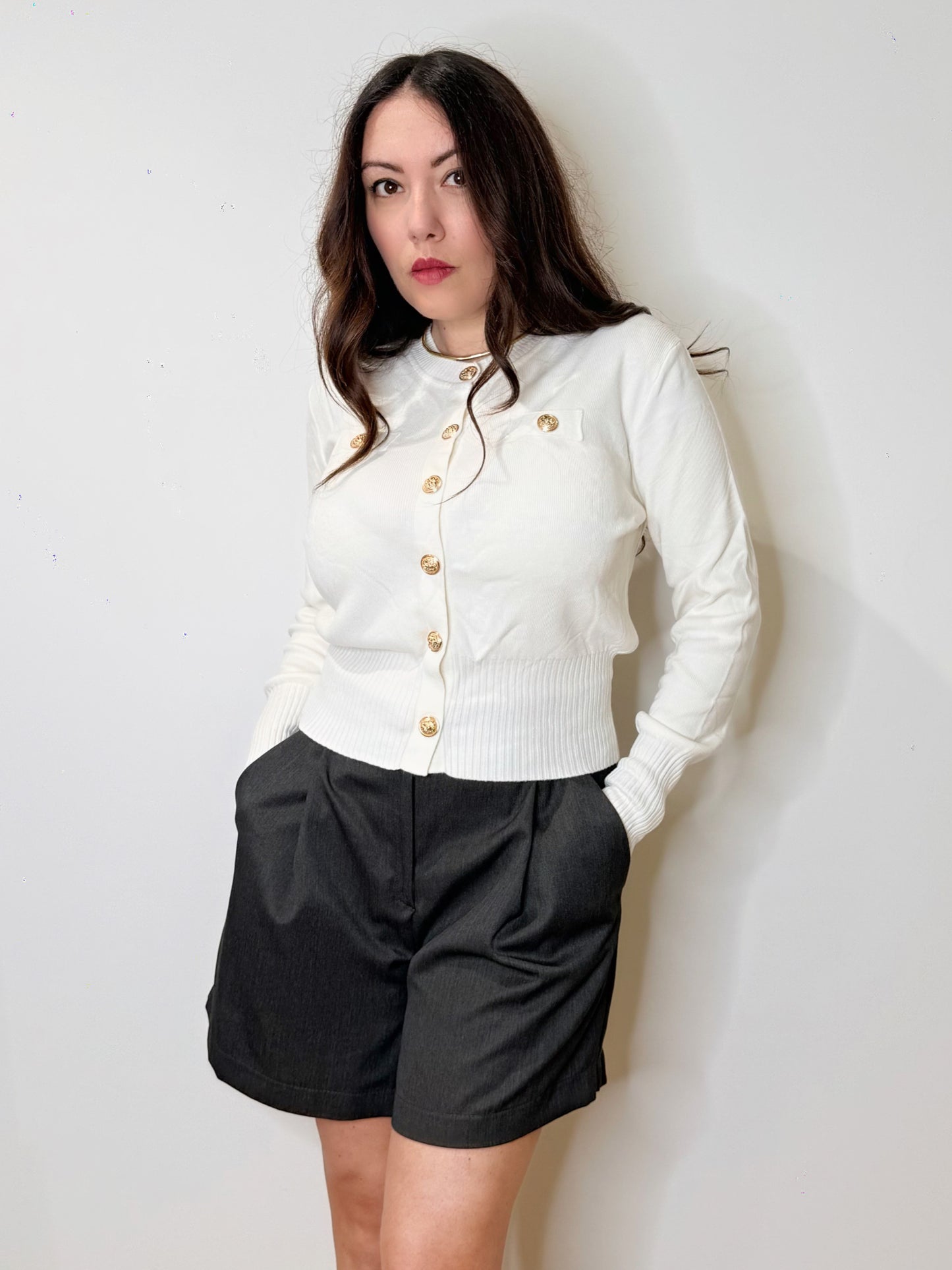 Cardigan bon ton panna