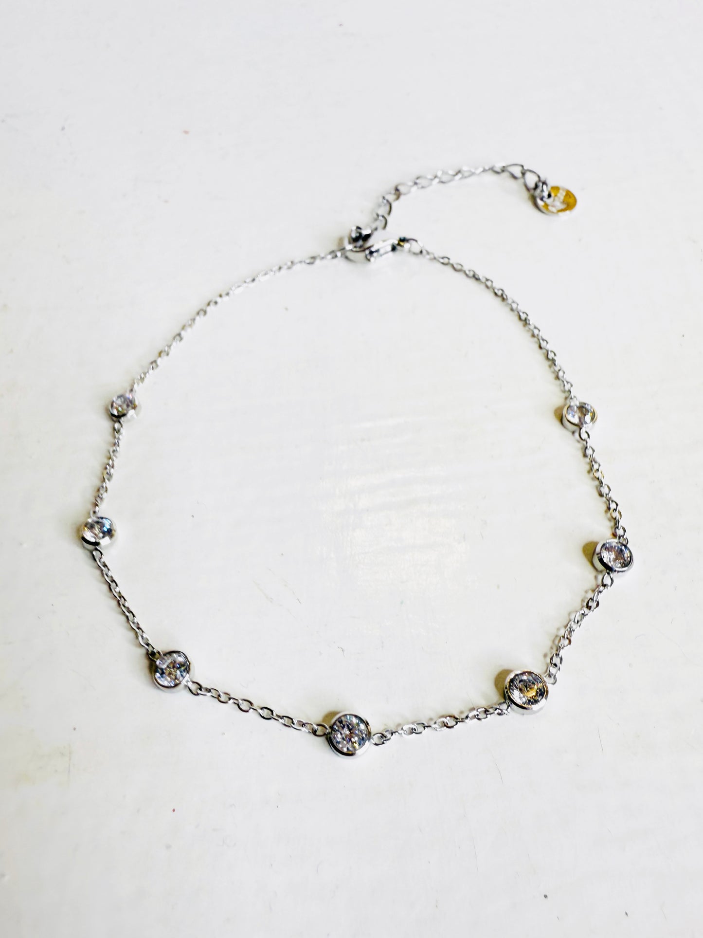 Cavigliera con strass silver