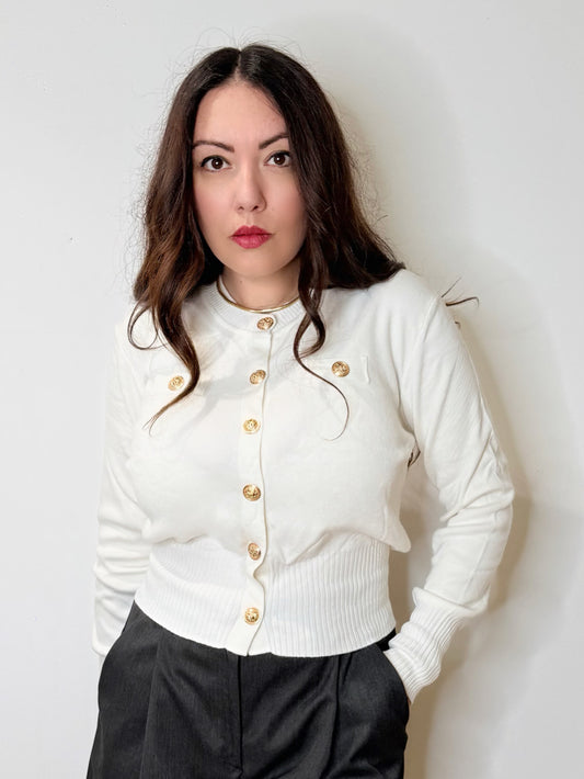 Cardigan bon ton panna