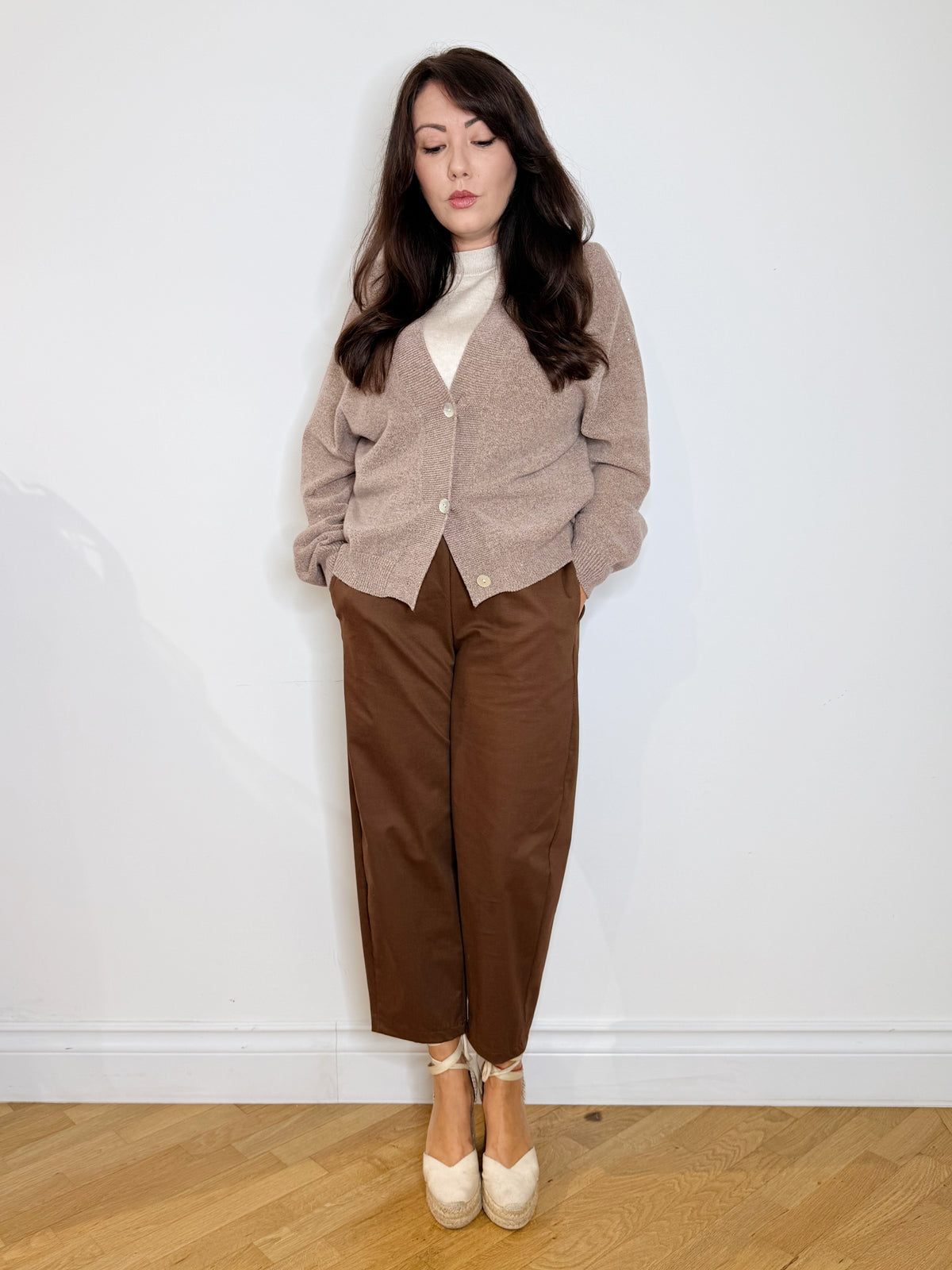Pantalone barrel cioccolato
