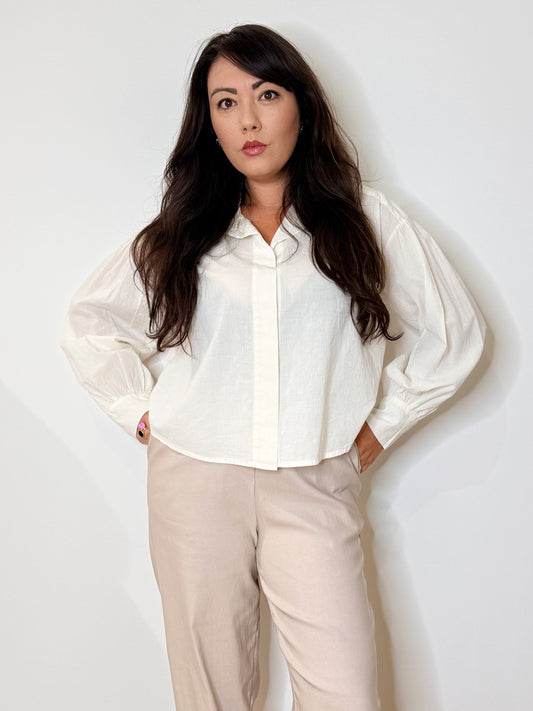 Camicia bianca svasata 100% cotone