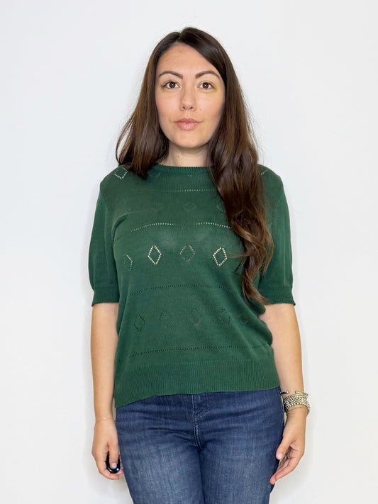 Maglia in filato verde bosco