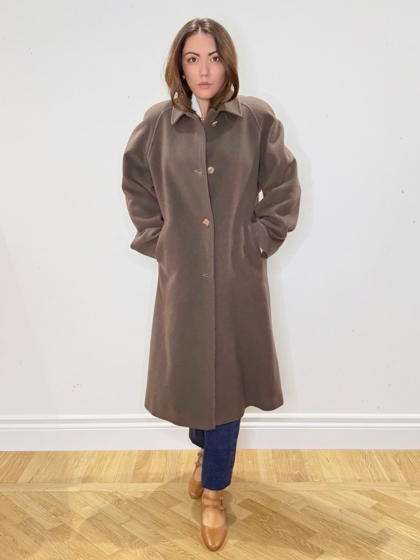 Capotto in lana mocha mousse