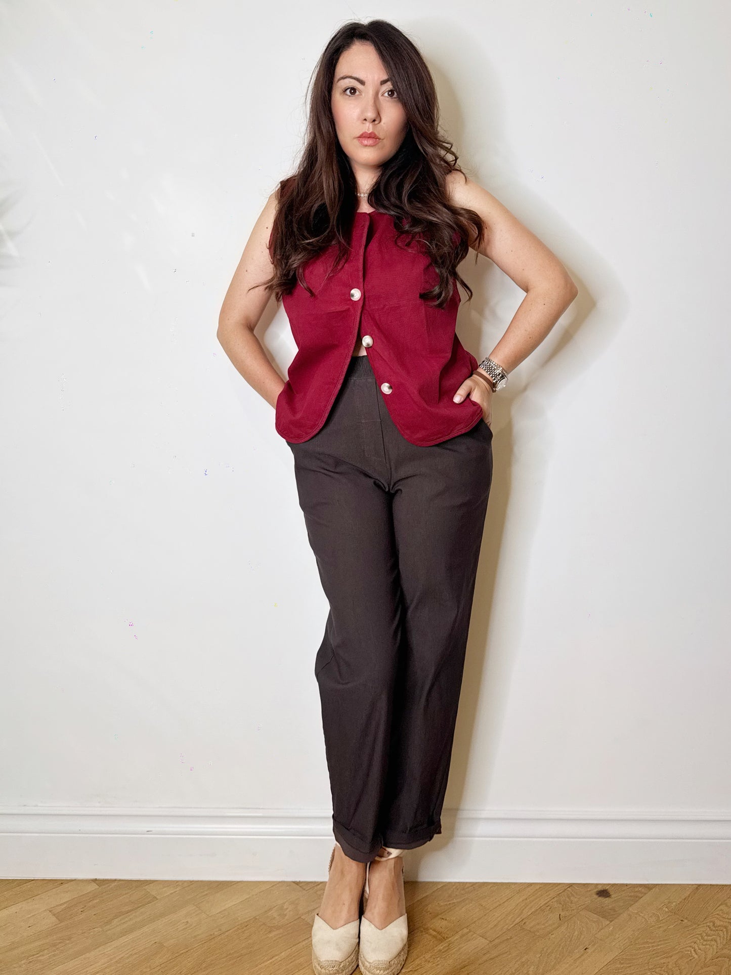 Pantaloni Chino elasticizzati moro