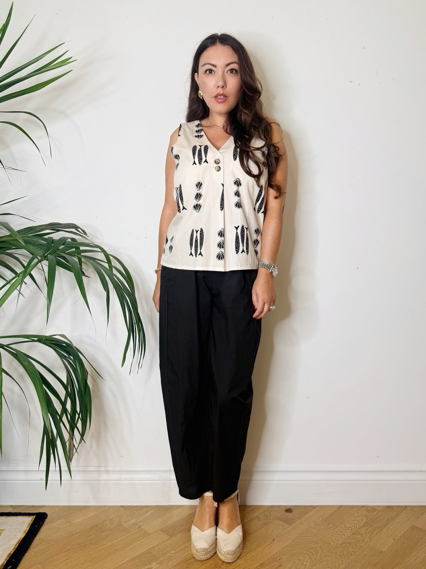 Pantalone in cotone nero