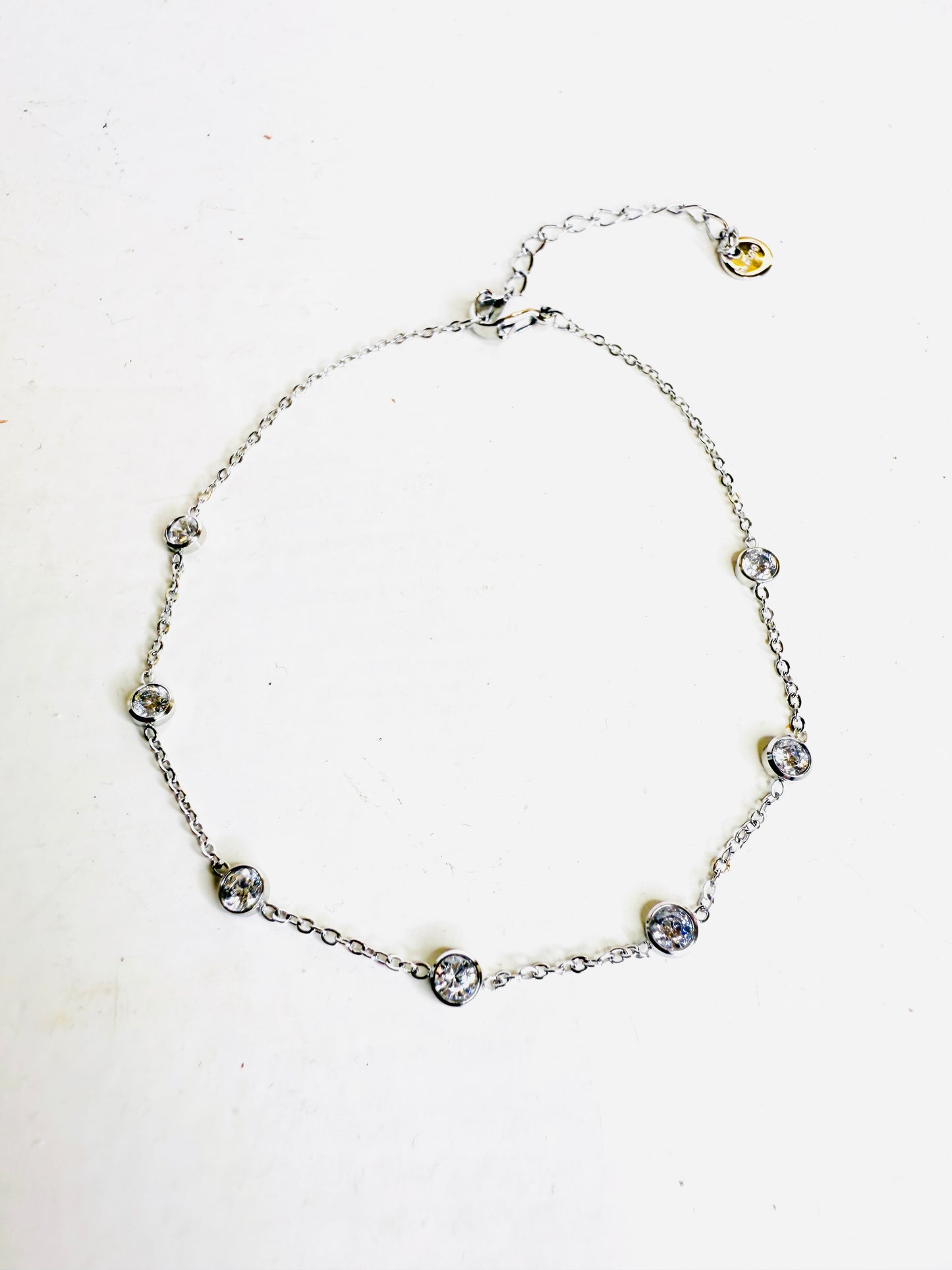 Cavigliera con strass silver