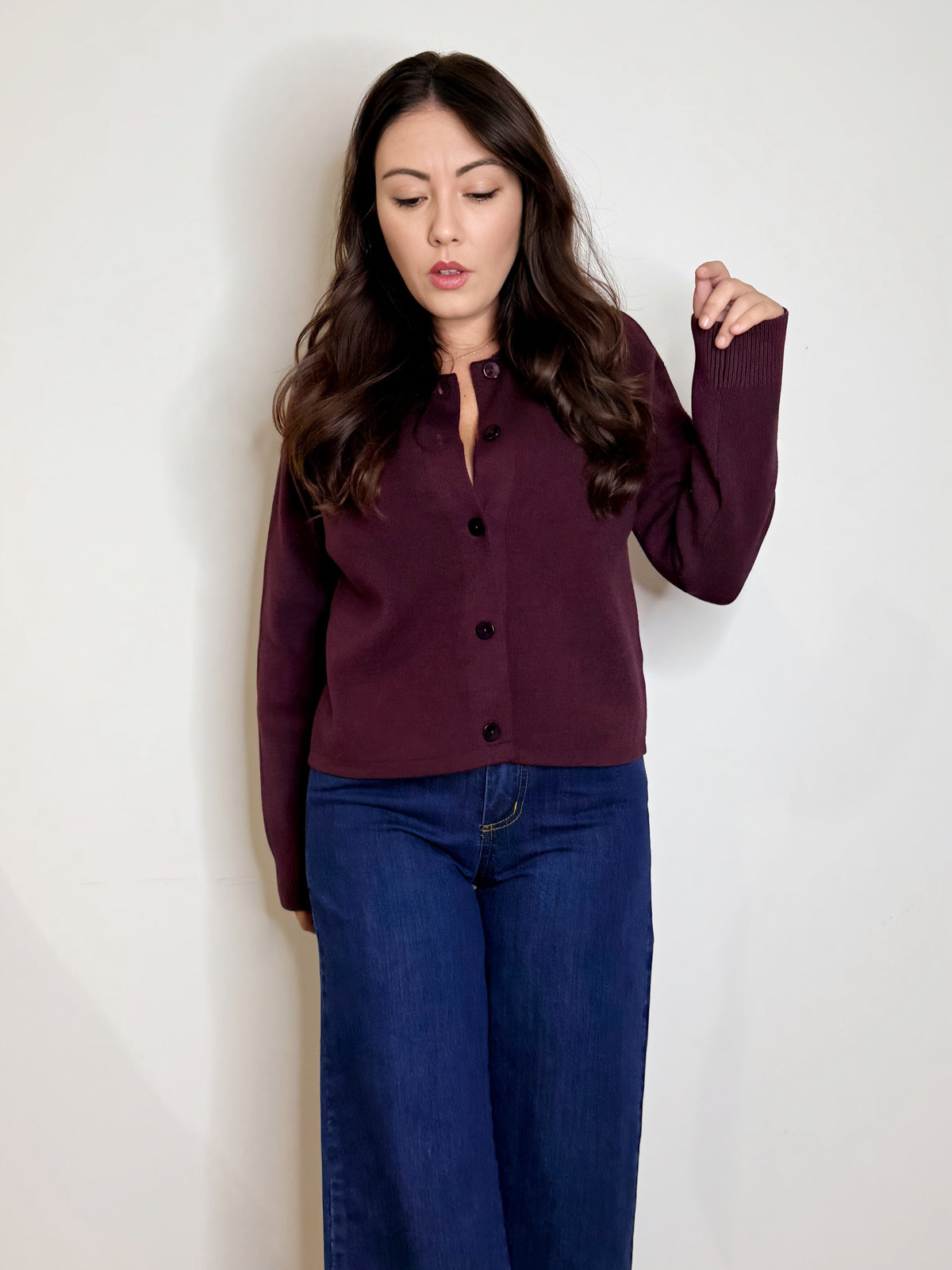 Cardigan bon ton burgundy