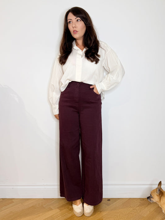 Pantalone in cotone jeans burgundy