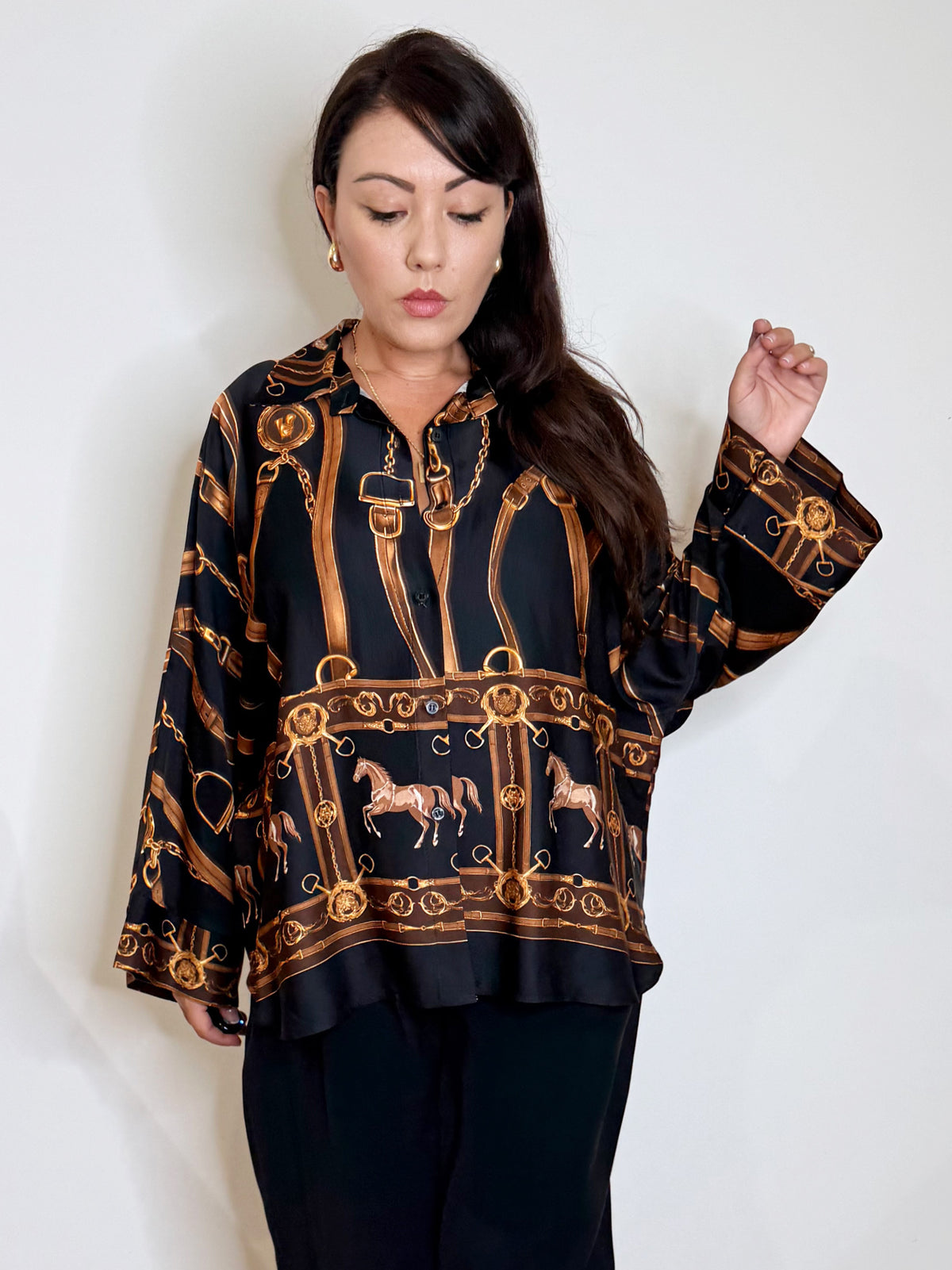 Camicia stampa equestre