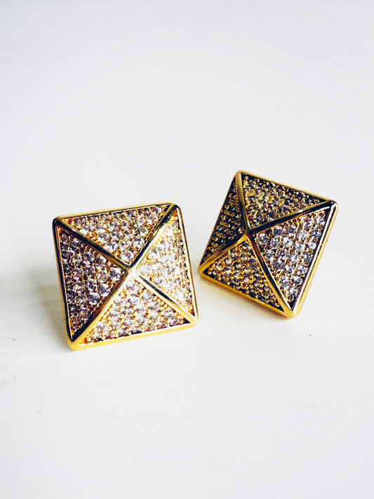 Orecchini geometrici con strass