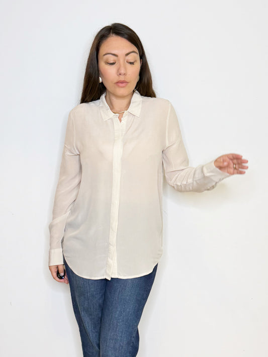 Camicia in seta color avorio
