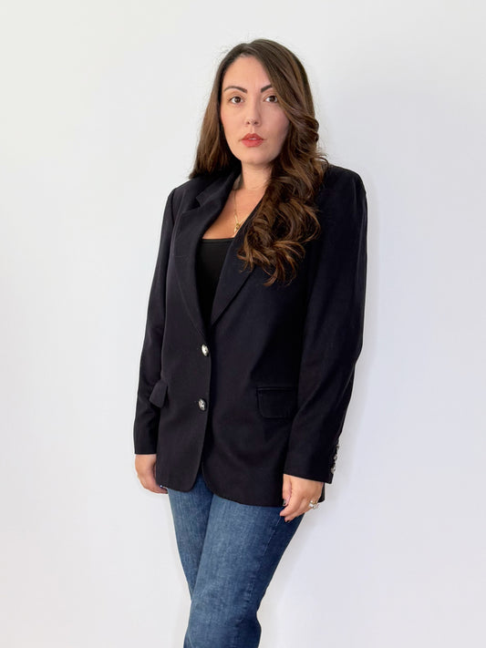 Giacca blu notte lana e cashmere