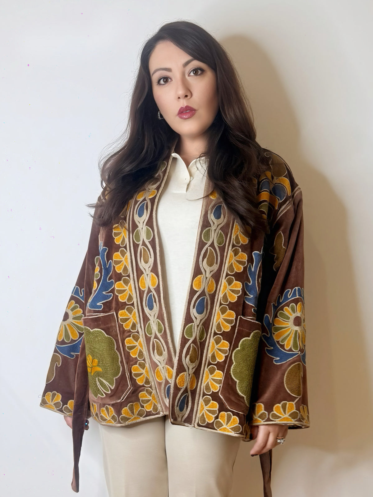 Giacca kimono India in velluto