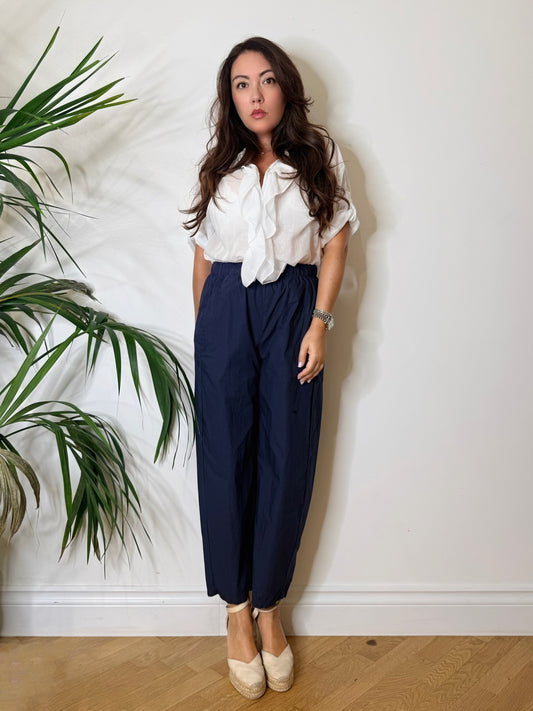 Pantalone cotone blu navy