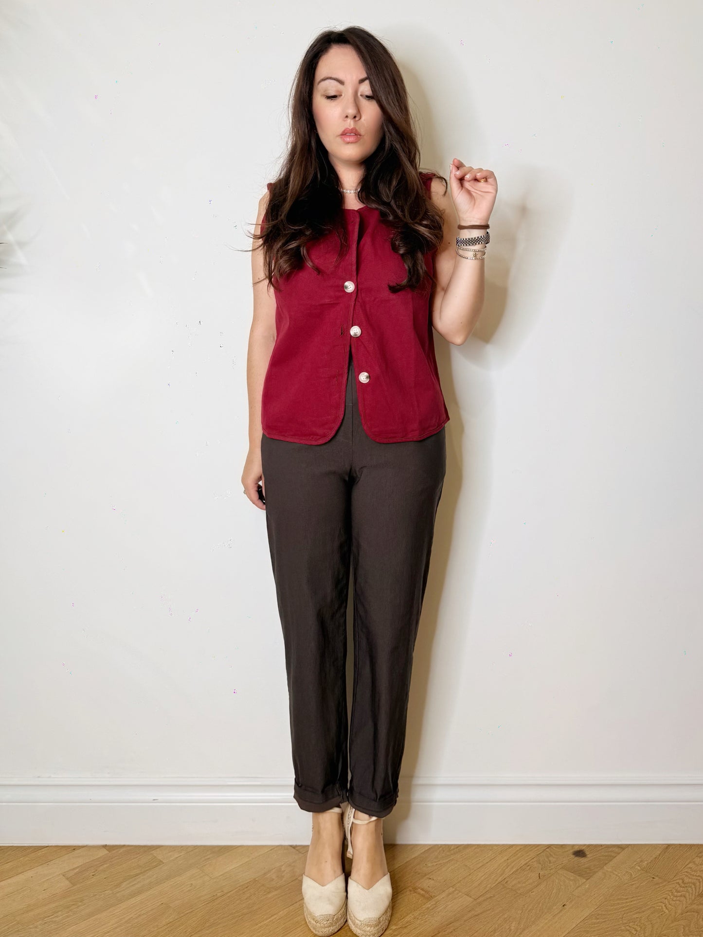 Pantaloni Chino elasticizzati moro