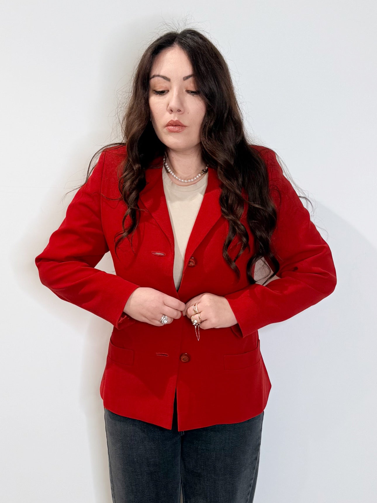 Giacca rossa in crepe