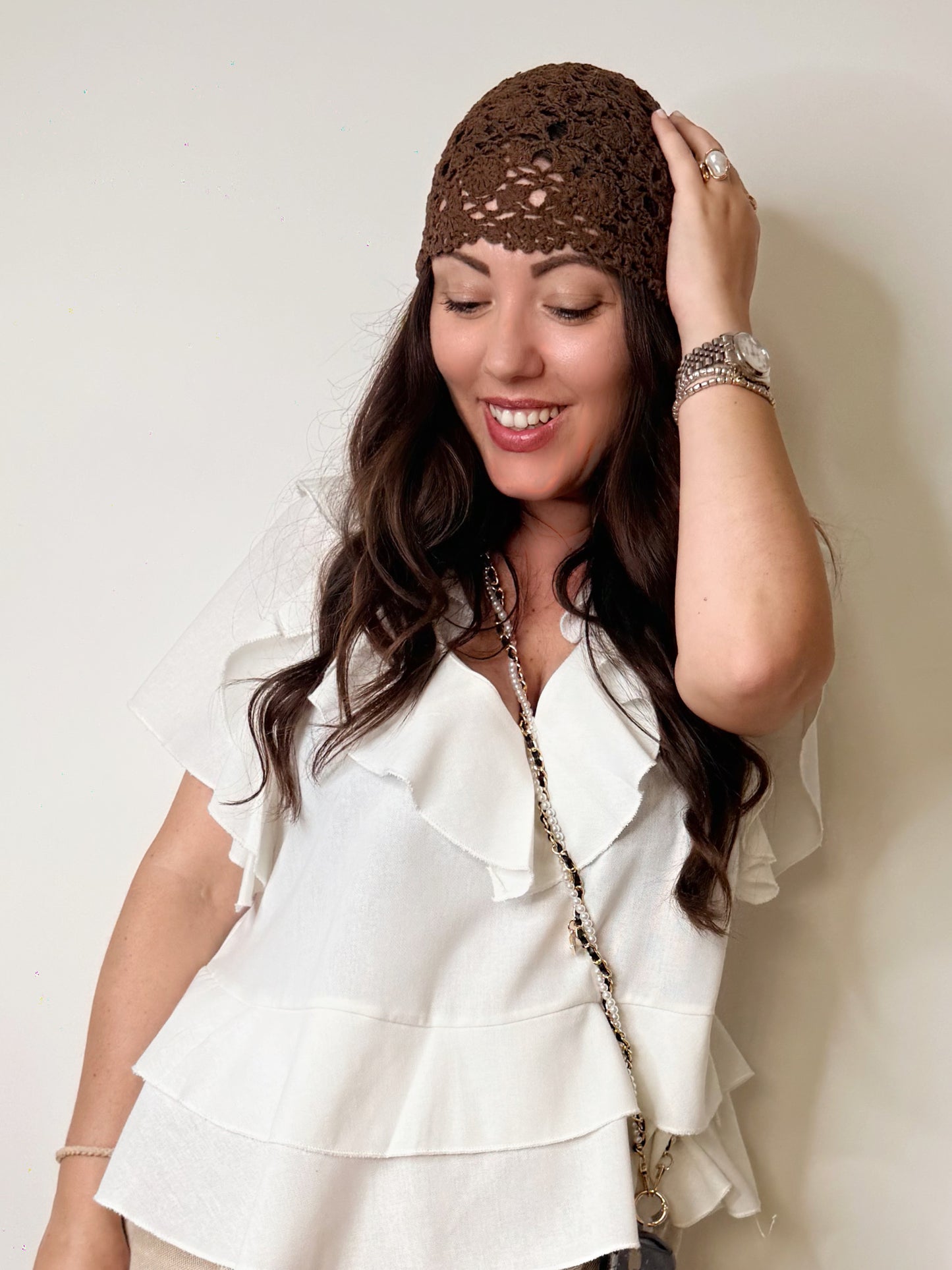 Cappello crochet cioccolato