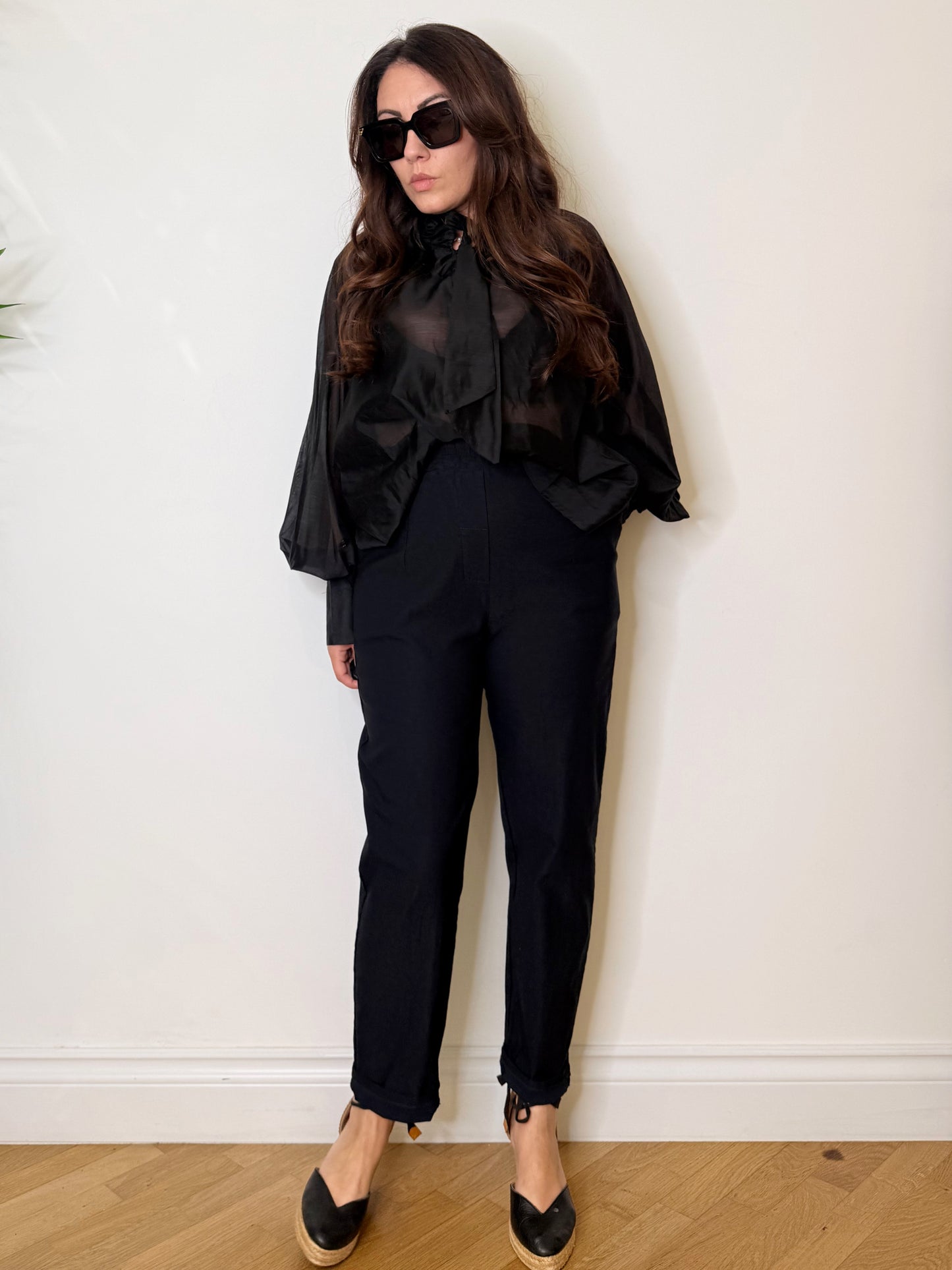 Pantaloni chino elasticizzati neri