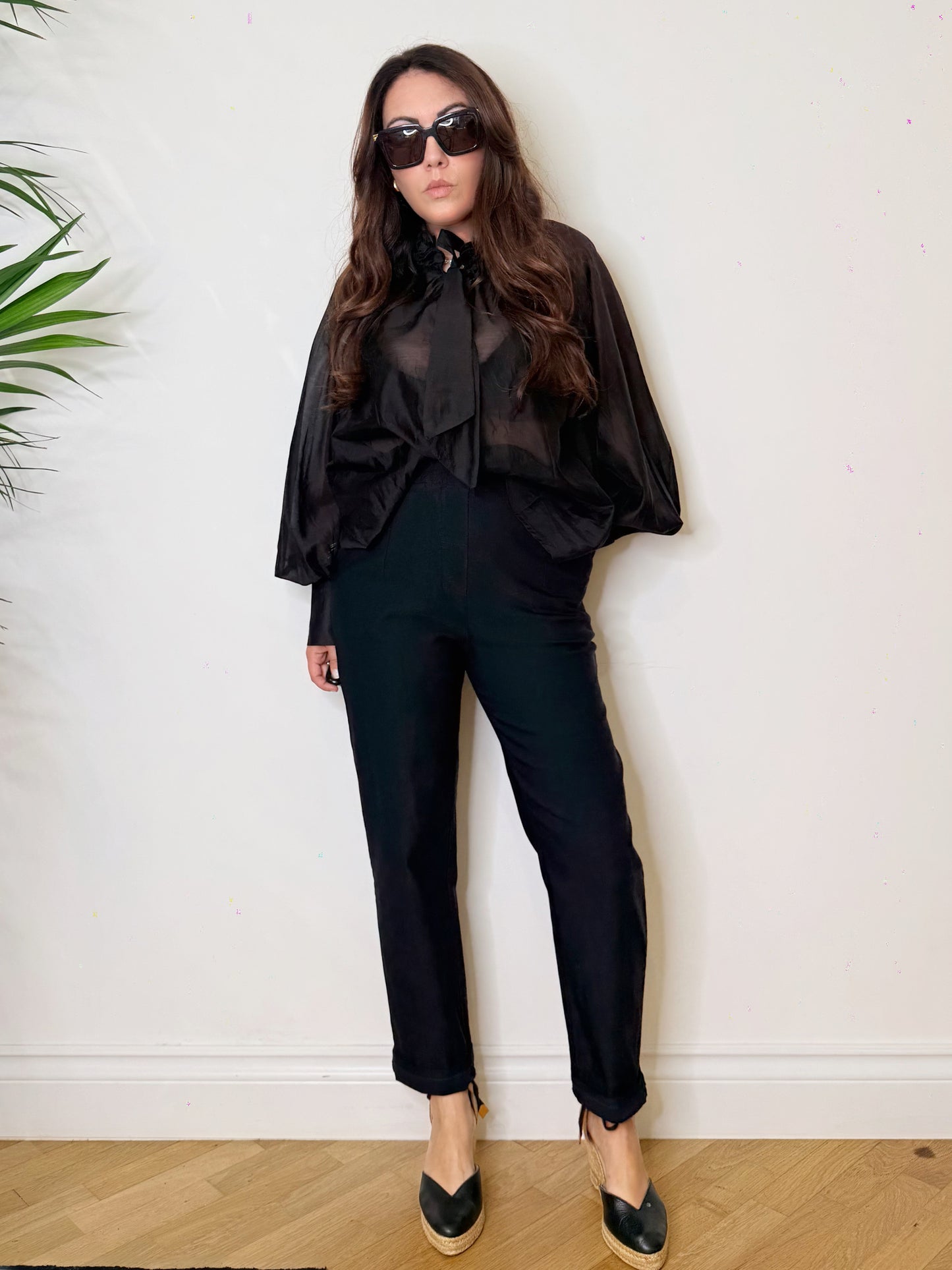 Pantaloni chino elasticizzati neri