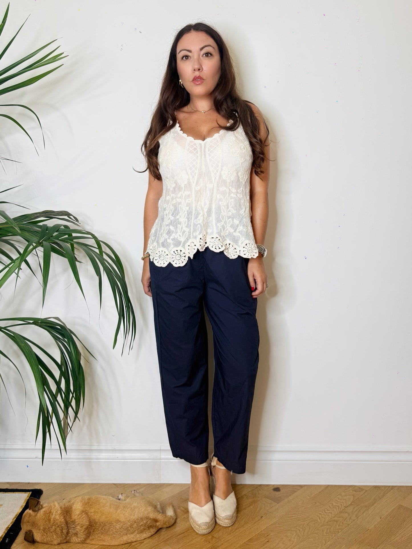 Pantalone cotone leggerissimo blu navy