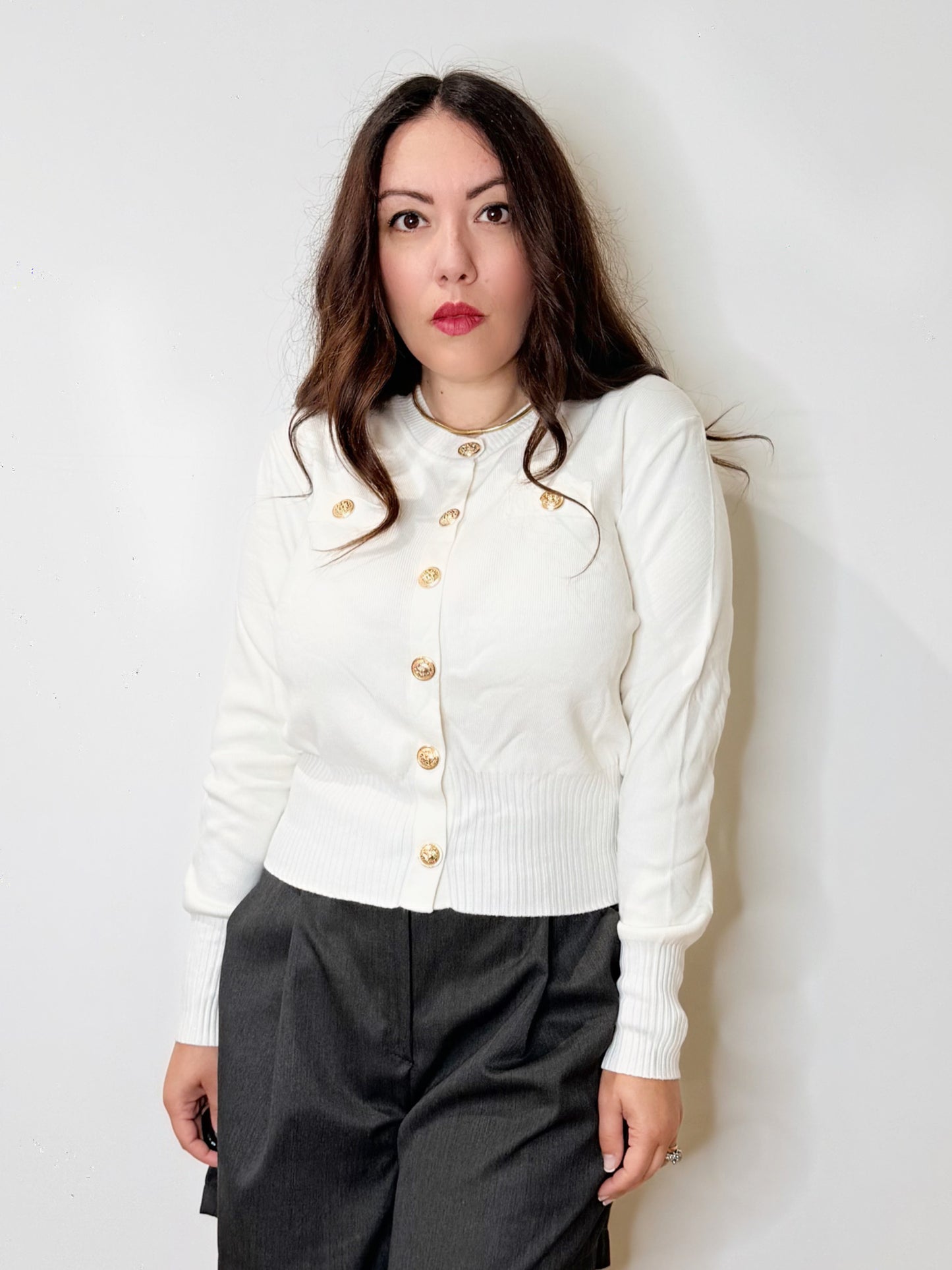 Cardigan bon ton panna
