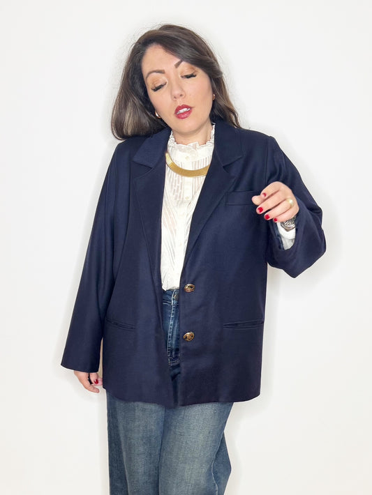 Giacca in pura lana blu