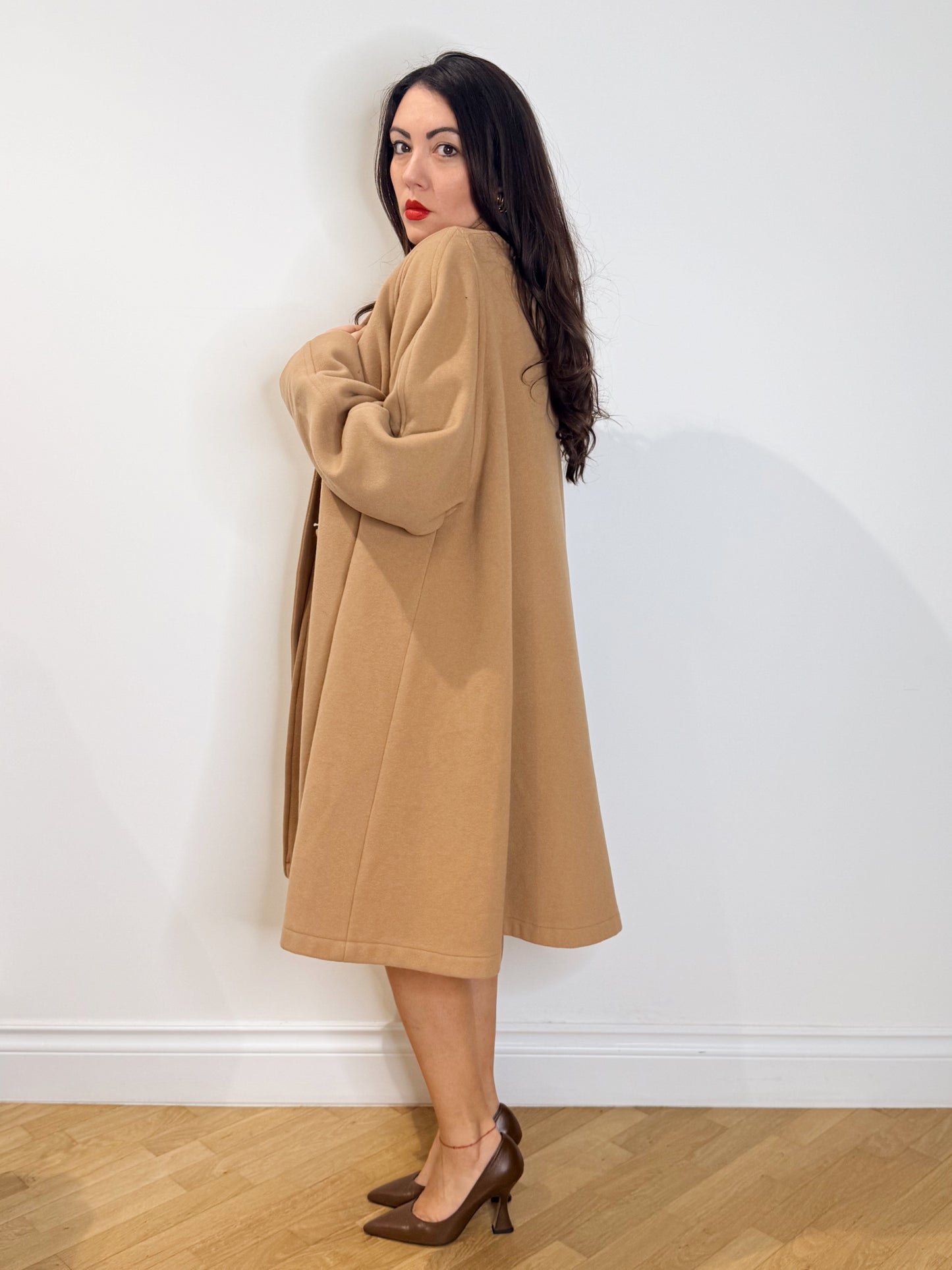 Cappotto camel in lana