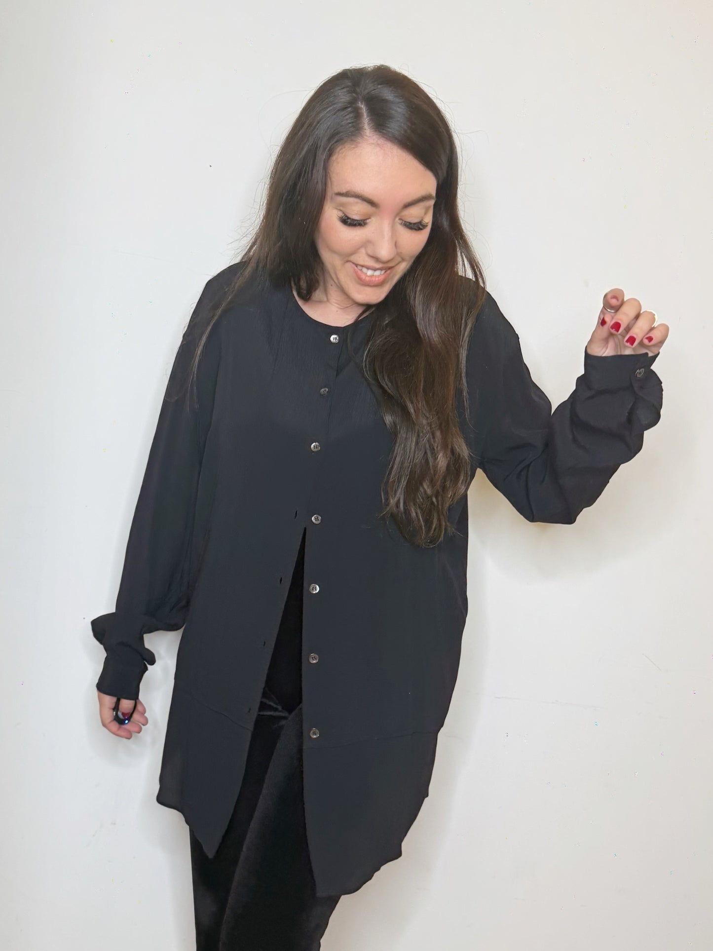 Camicia in viscosa nera